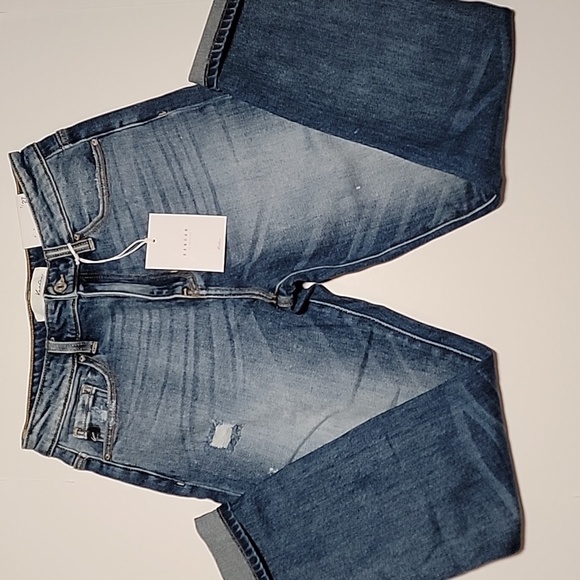 KanCan Boyfriend Blue Jeans Denim Pants Relaxed Fit Distressed Cuffed Blue 7 27 - Picture 8 of 16